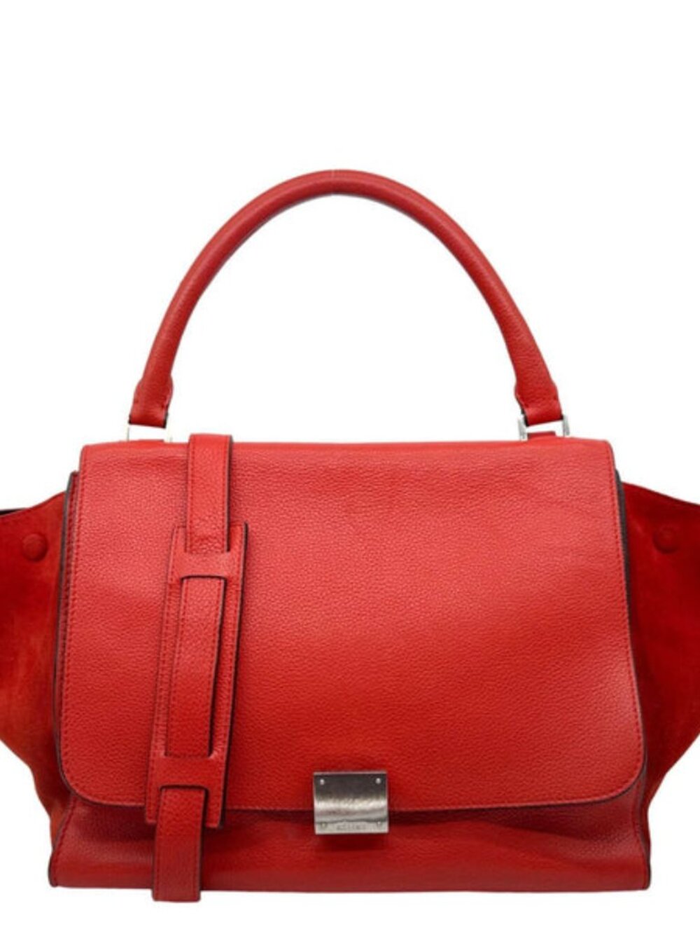 Celine Trapeze Leather Shoulder Bag Orange